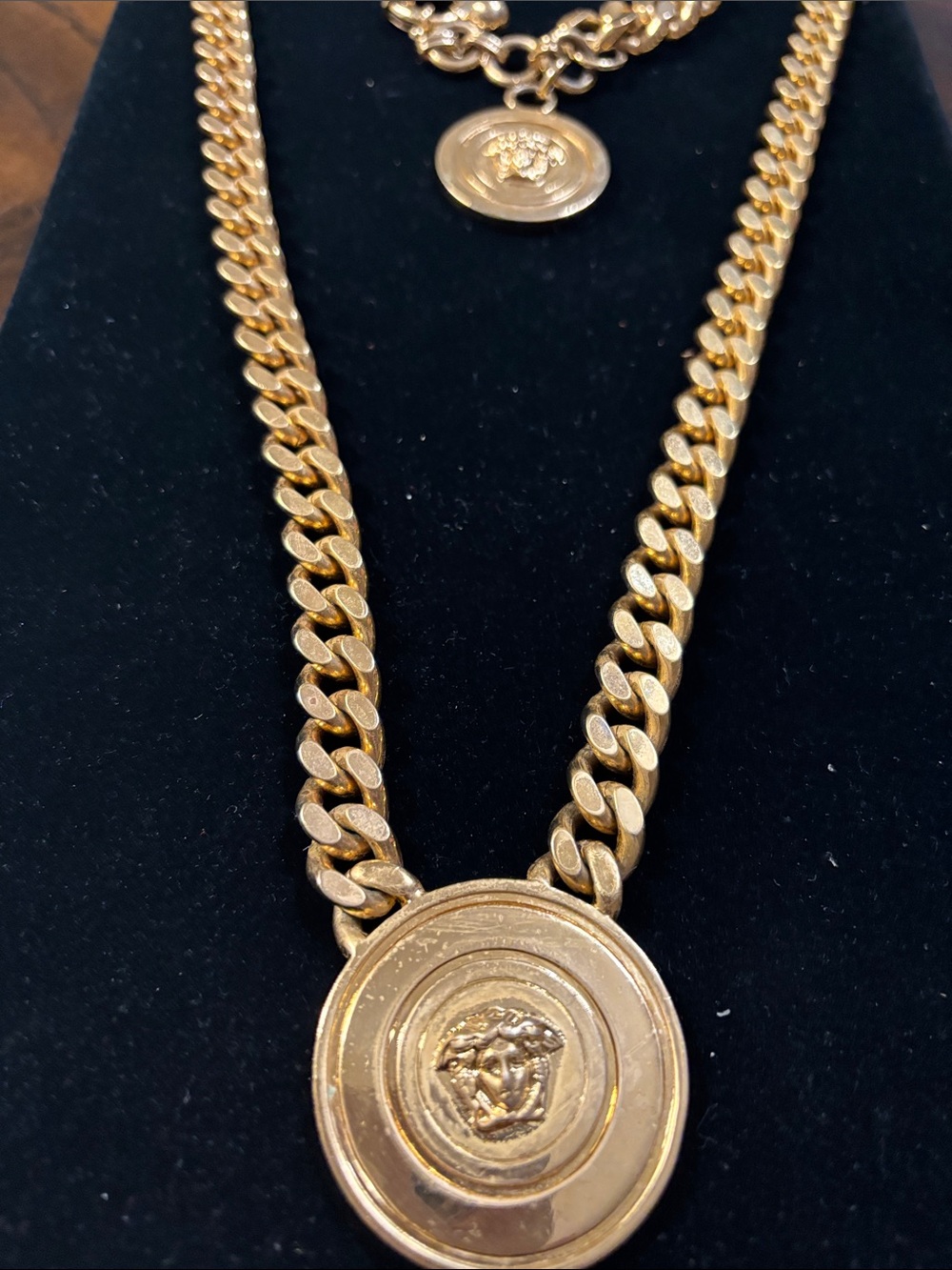 Versace Gold Medusa Coin Link Necklace